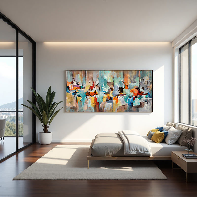 Fragments of Motion original dynamic abstract canvas painting