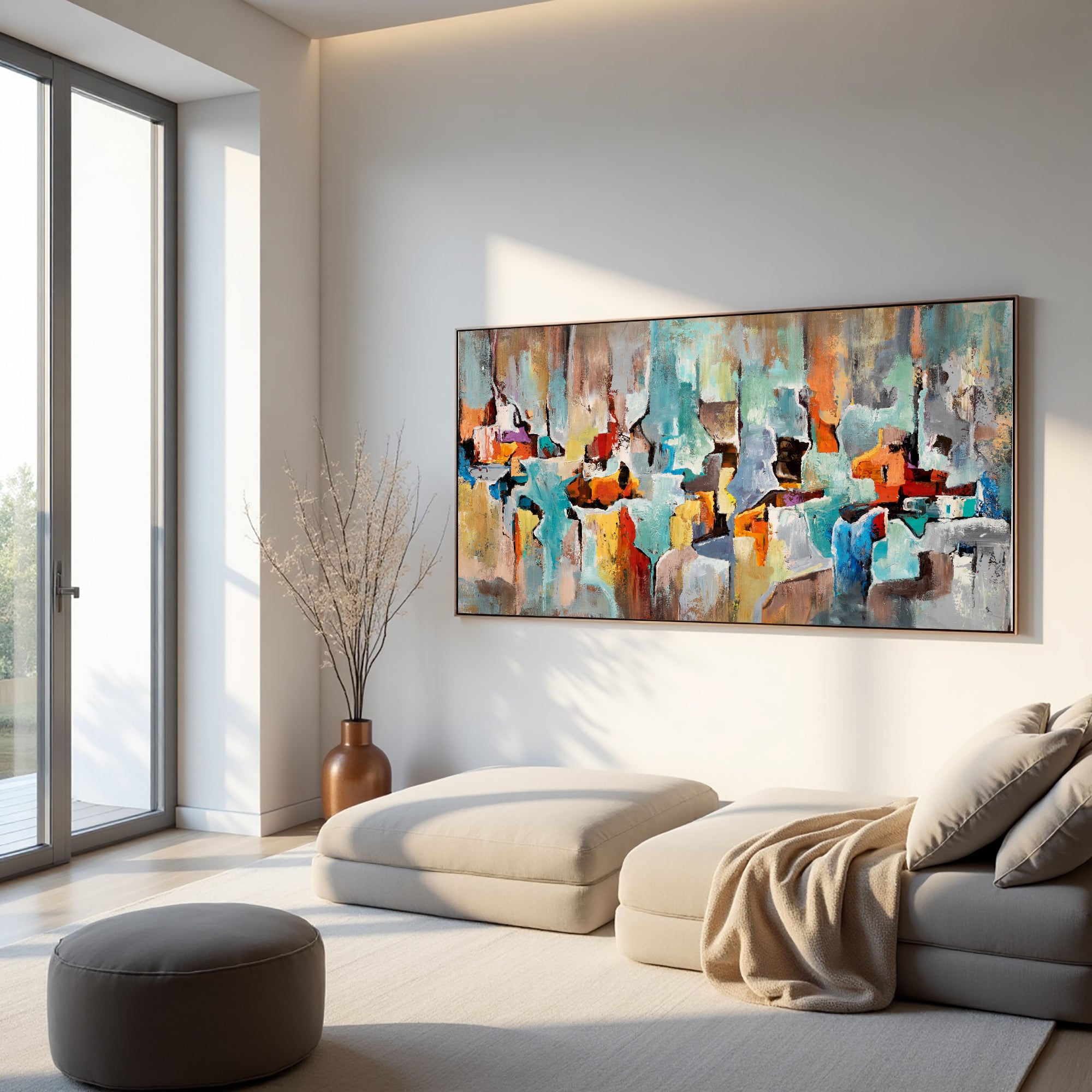 Fragments of Motion expressive abstract canvas artwork with layered movement