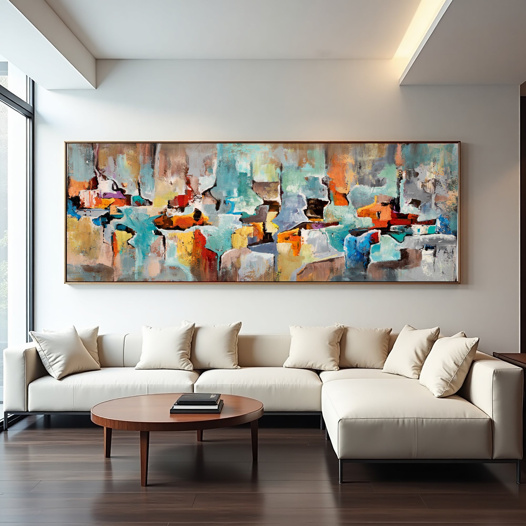 Fragments of Motion large contemporary abstract painting for modern interiors