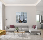 Blizzard - Abstract art category - grey modern sofa living room background - gallery wrap style