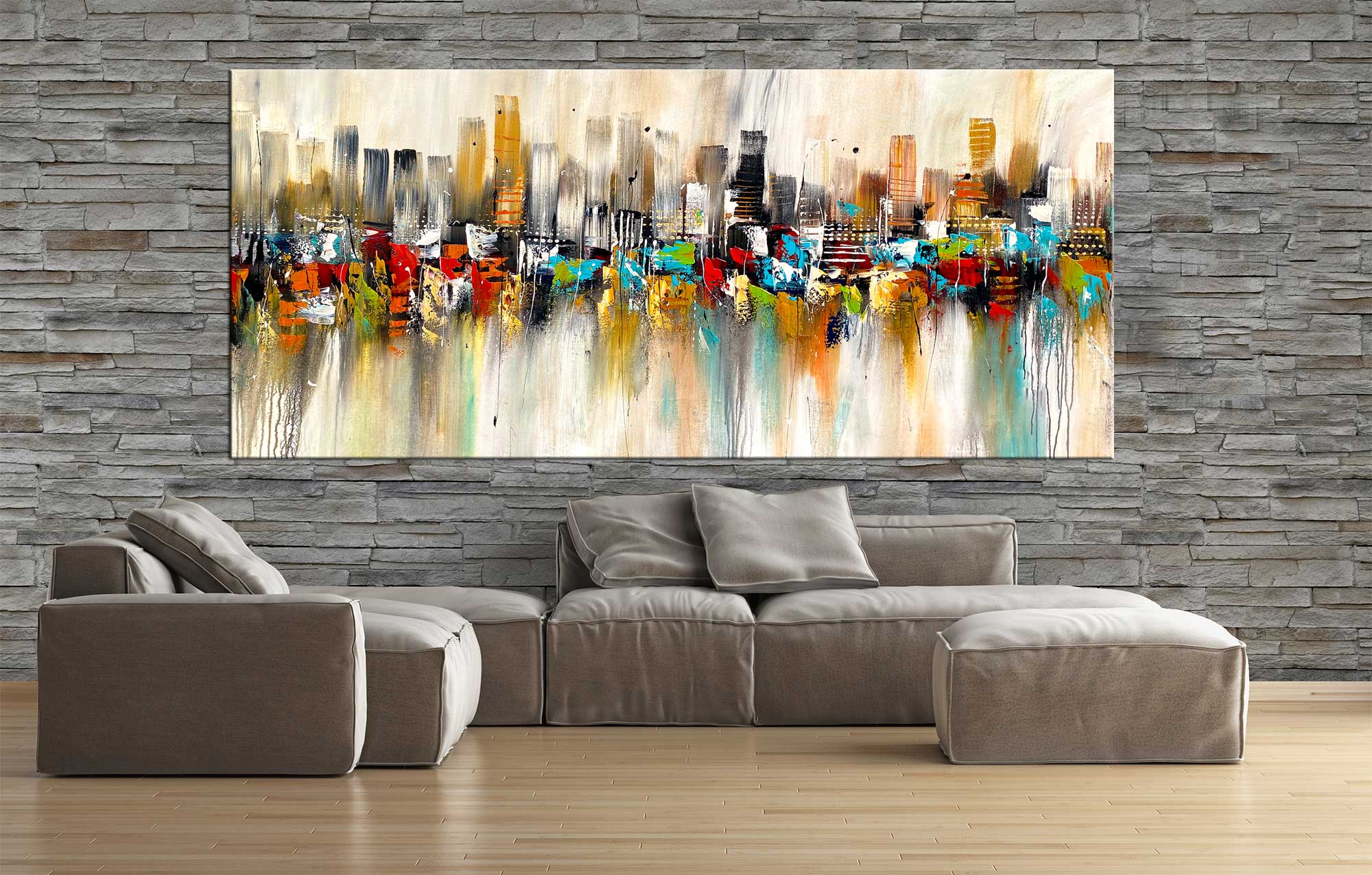 City of Joy - Cityscape art category - large painting - gallery wrap