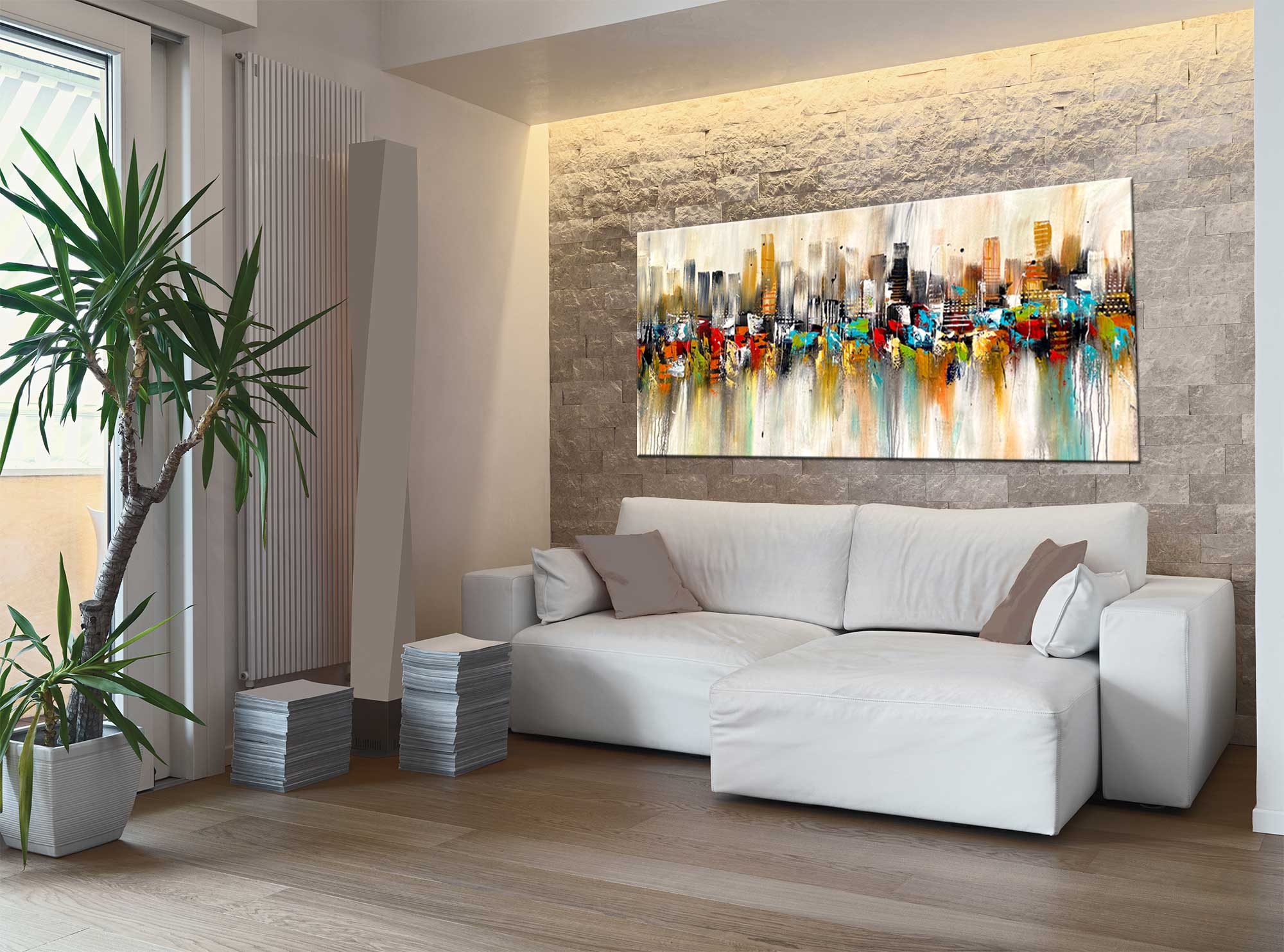 City of Joy - Cityscape art category - side angle display - gallery wrap