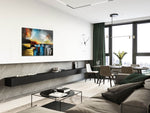 Colour Storm - Abstract art category - modern living room apartment background - gallery wrap style