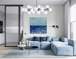 Cornflower Field - Abstract art category - Blue sofa background - gallery wrap style