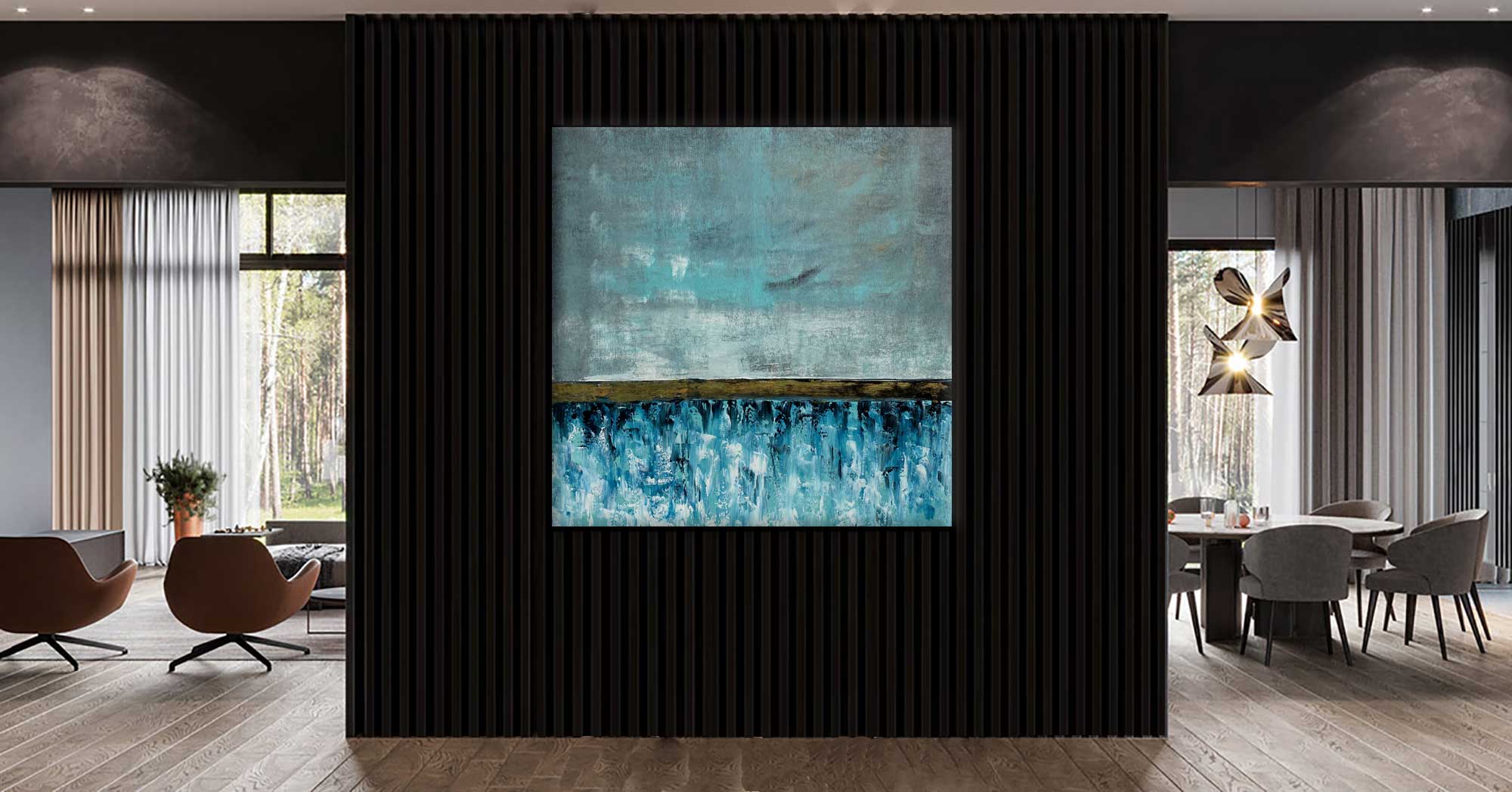 Cornflower Field 2 - Abstract art category - modern lights background - gallery wrap style