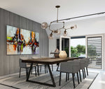 Dancing Duo - Abstract art category - modern dining room side display - gallery wrap style