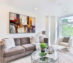 Dancing Together - Abstract art category - living room side display - black frame