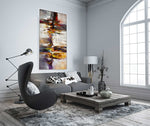 Dancing Together - Abstract art category - living room wall side view - white frame