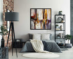Dancing Together - Abstract art category - modern bedroom display - black frame