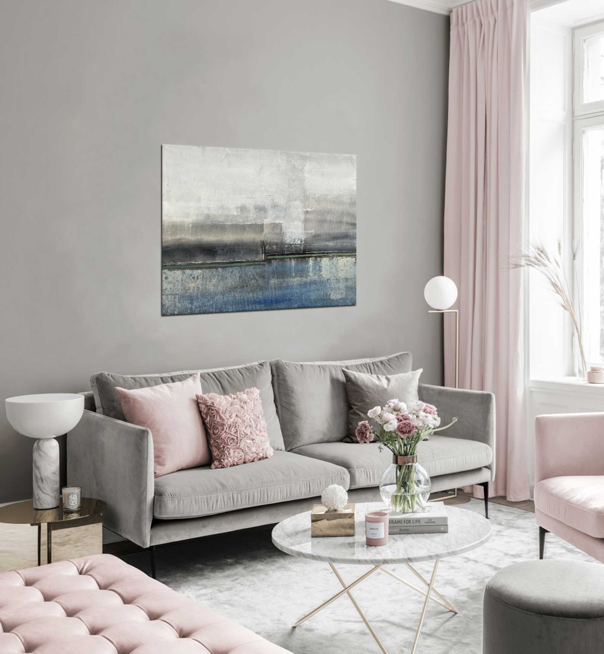 Foggy Day - Abstract art category - Grey background - Gallery wrap style