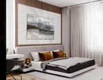 Gold River - Abstract art category - modern bedroom room side view display - gallery wrap style
