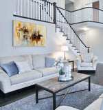 Harmony - Abstract art category - large wall living room side view - metal frame