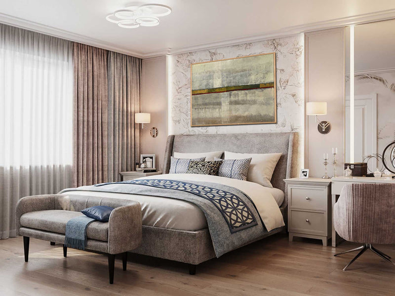 Hidden Treasure - Abstract art category - bedroom side wall display - wooden frame style