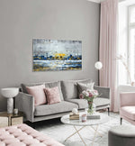 Hope - Abstract art category - Grey background - White frame style