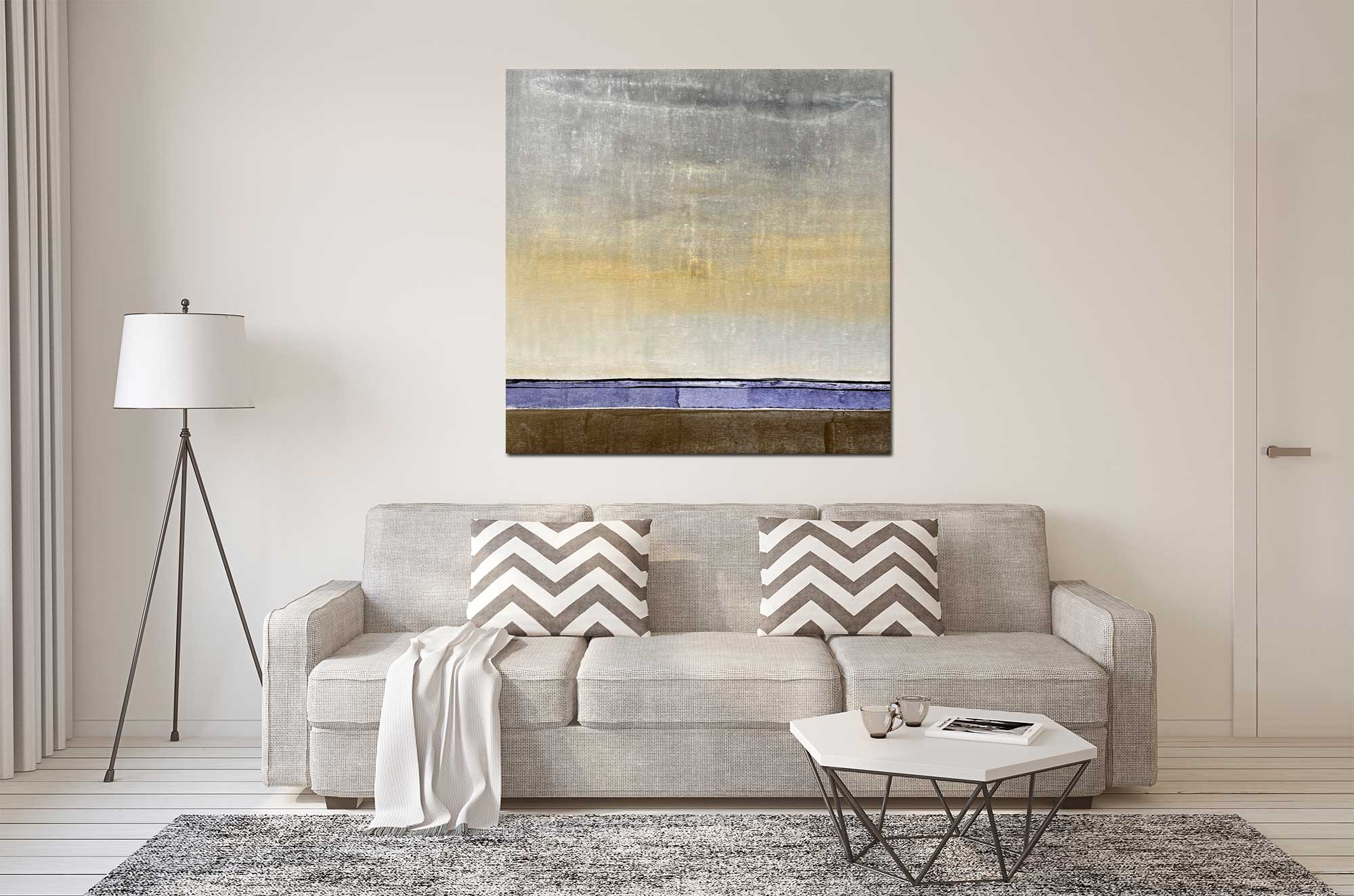 Lavender Field - Abstract art category - living room sofa background - Gallery wrap style