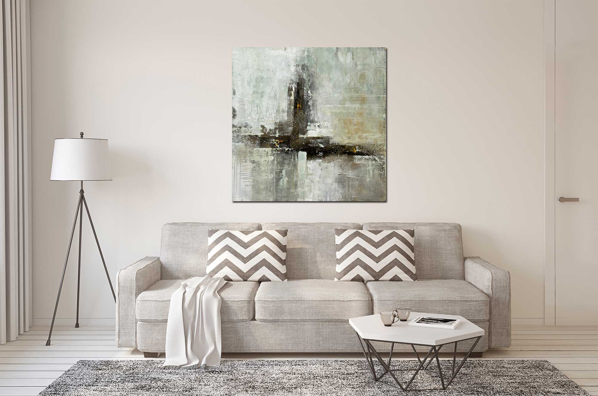 Moss Forest - Abstract art category - living room sofa background - Gallery wrap style