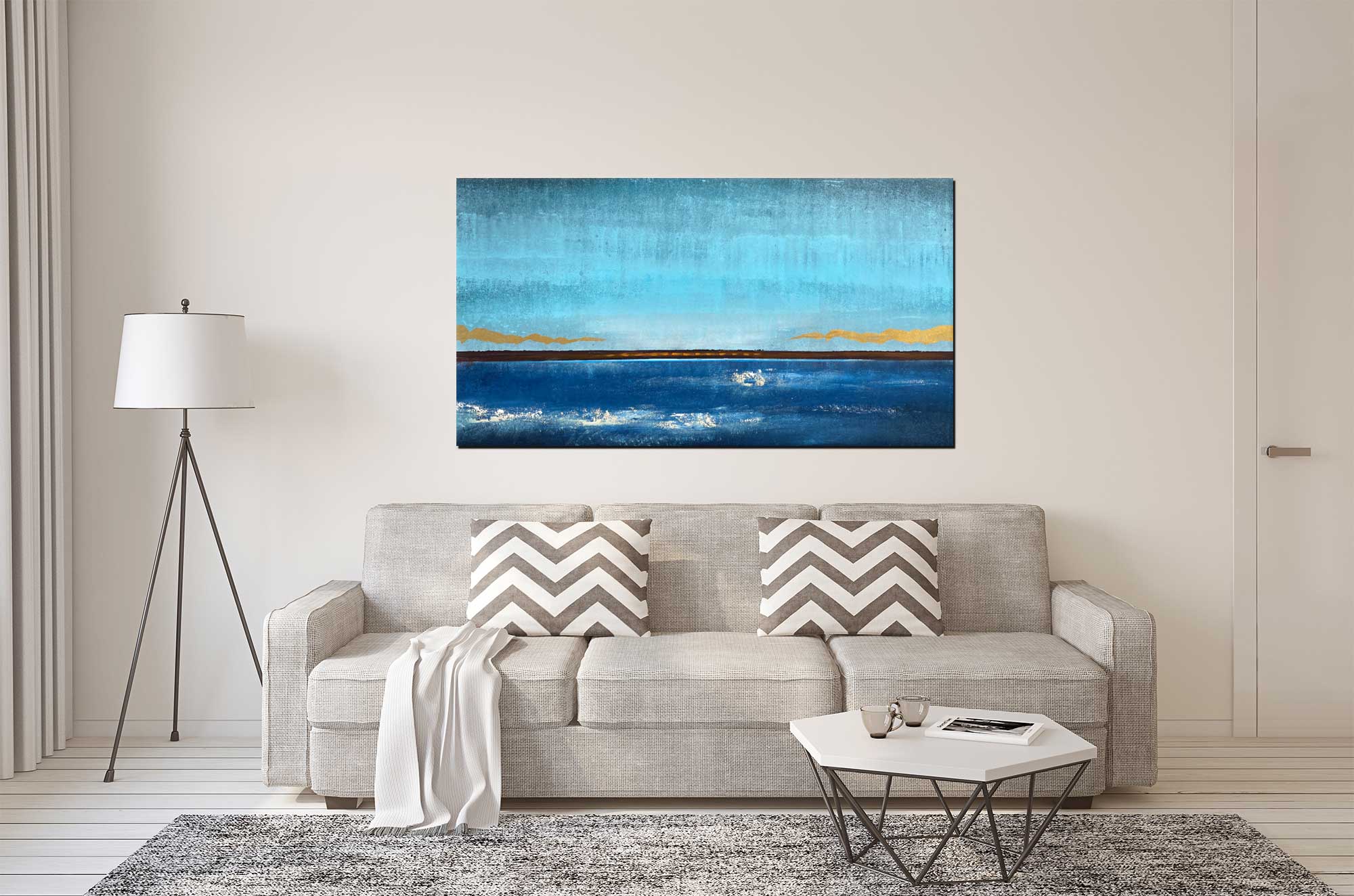 Sea Horizon - Seascape art category - living room sofa background - Gallery wrap style