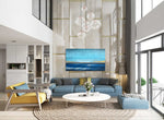 Sea Horizon - Seascape art category - teal sofa large wall display - gallery wrap style