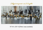 Skyscrapers at Night - Cityscape art category - main display image - grey