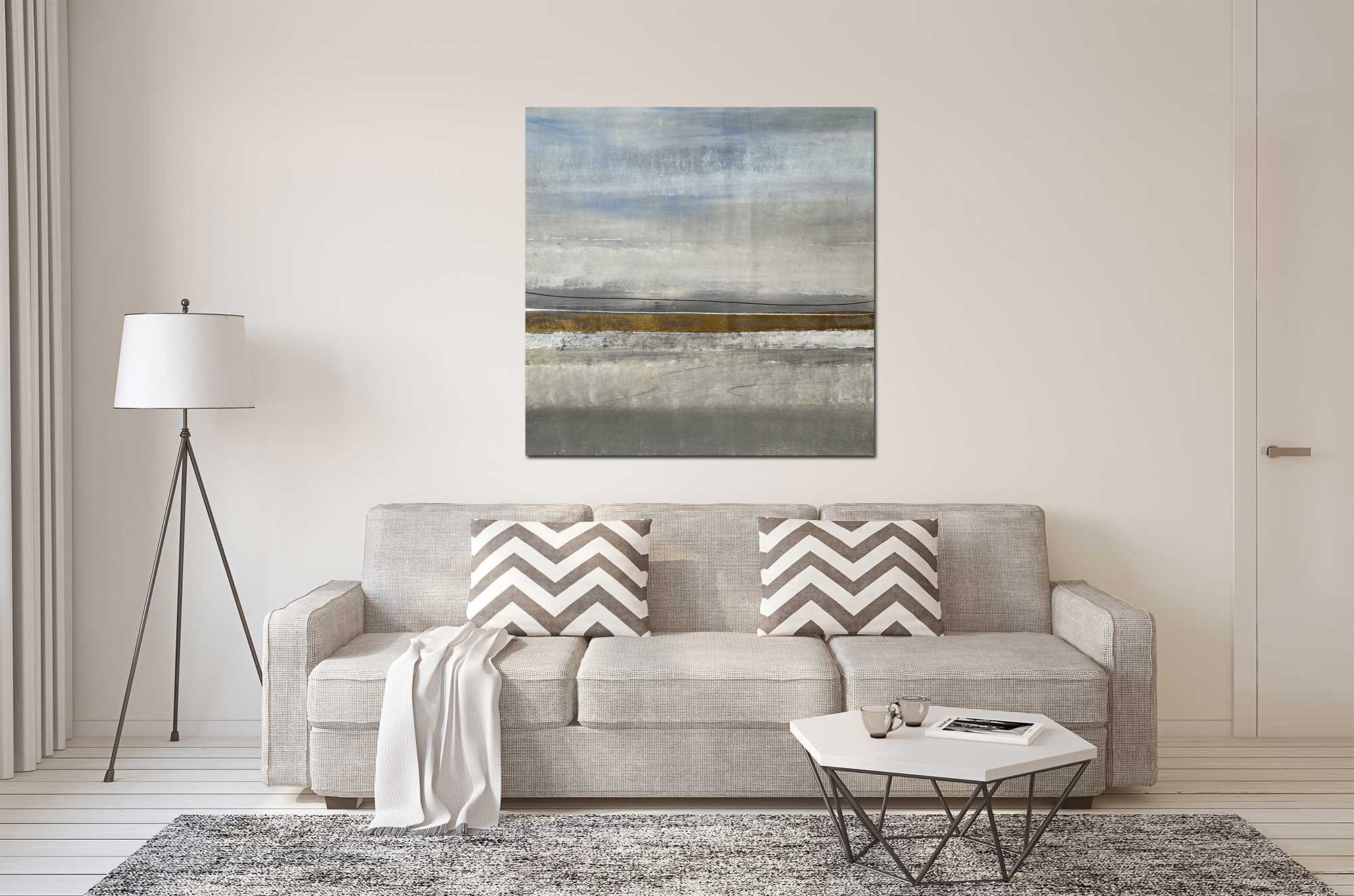 Spring Field - Abstract art category - Off-white colour sofa background - gallery wrap style