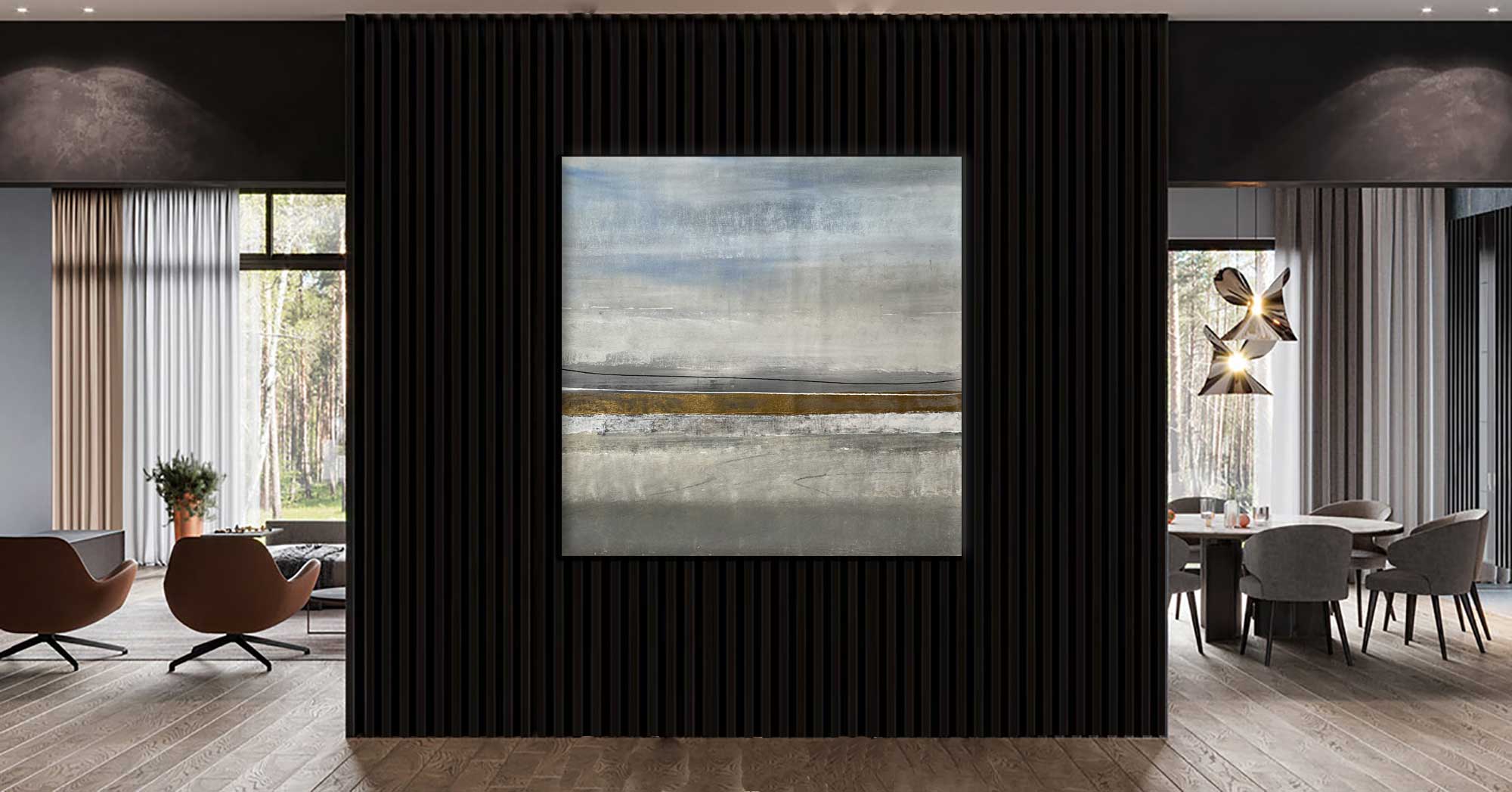 Spring Field - Abstract art category - modern lights background - gallery wrap style