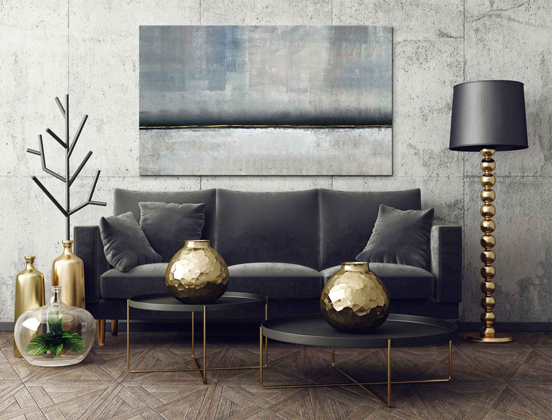 Stillness - Abstract art category - Black sofa background - gallery wrap