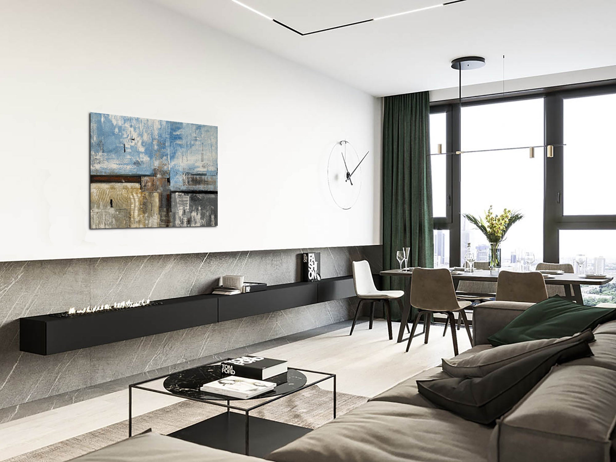 Summer Day - Abstract art category - modern living room apartment background - gallery wrap style