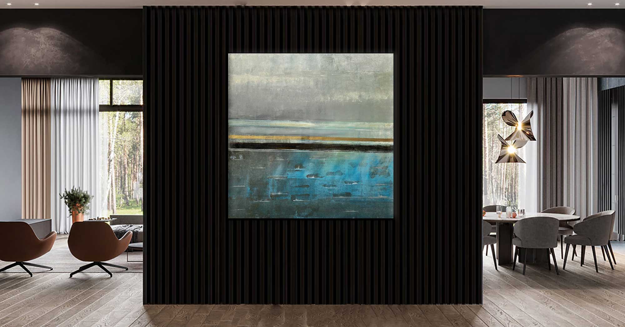 Summer Rain - Abstract art category - modern lights background - gallery wrap style