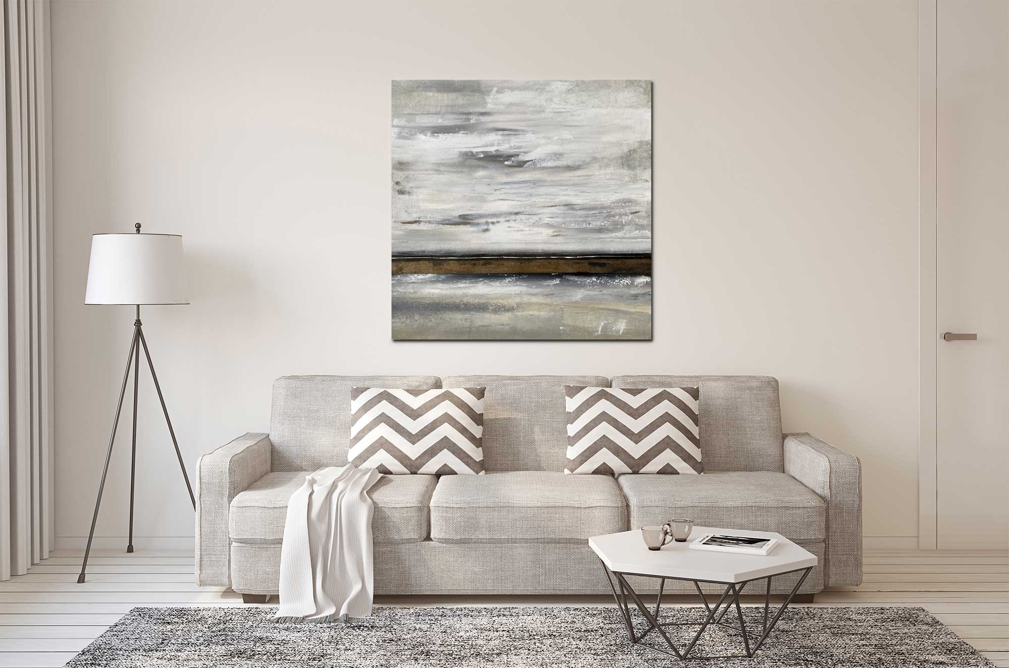 Winter Field - Abstract art category - Off-white colour sofa background - gallery wrap style