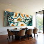 Erosion of Form coastal abstract painting with organic oyster forms