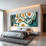 Erosion of Form cream oyster wall art displayed in a modern living room