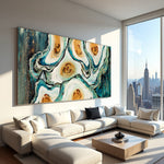 Erosion of Form neutral textured oyster-inspired painting on canvas
