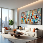 Fragments of Motion hand-painted modern abstract wall art