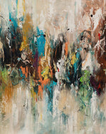 Distant Gathering – Textured Multicolour Abstract Painting