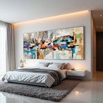 Restless Horizon cream abstract wall art displayed in a modern living room