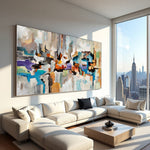 Restless Horizon neutral textured abstract painting on canvas