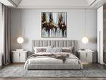 Autumn 3 - Abstract art category - bedroom wall - golden frame