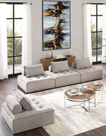 Autumn 3 - Abstract art category - living room large wall art side view - black frame
