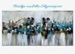 Bridge and the Skyscrapers - Cityscape art category - main display image - grey