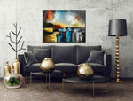 Colour Storm - Abstract art category - Black sofa background - gallery wrap style