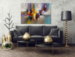 Colour Storm 2 - Abstract art category - Black sofa background - gallery wrap style