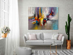 Colour Storm 2 - Abstract art category - light grey sofa brick wall display - gallery wrap style