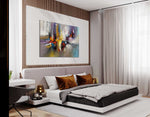 Colour Storm 2 - Abstract art category - modern bedroom room side view display - gallery wrap style