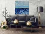 Cornflower Field - Abstract art category - Black sofa background - gallery wrap style
