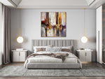 Dancing Together - Abstract art category - bedroom wall - golden frame