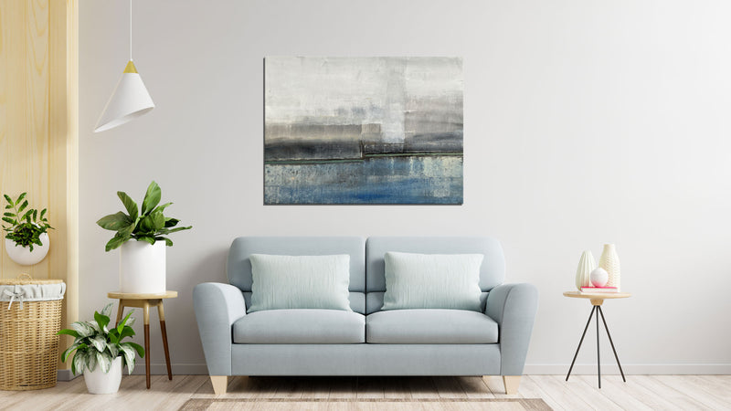 Foggy Day - Abstract art category - Light Blue sofa background - gallery wrap style
