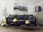 Gold River - Abstract art category - Black sofa background - gallery wrap style