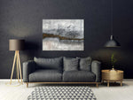 Gold River - Abstract art category - charcoal sofa living room background - gallery wrap style
