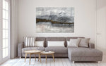 Gold River - Abstract art category - corner sofa living room background - gallery wrap style