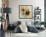 Harmony - Abstract art category - modern bedroom display - black frame